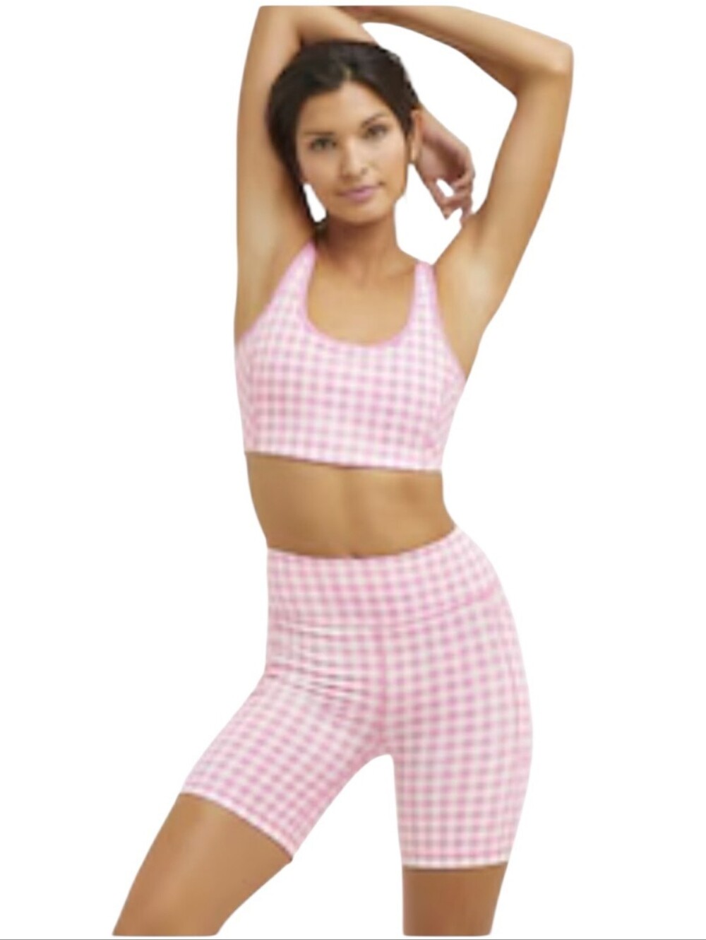 Women's Draper James Pink Plaid Workout Set Sz XS - Picture 1 of 8